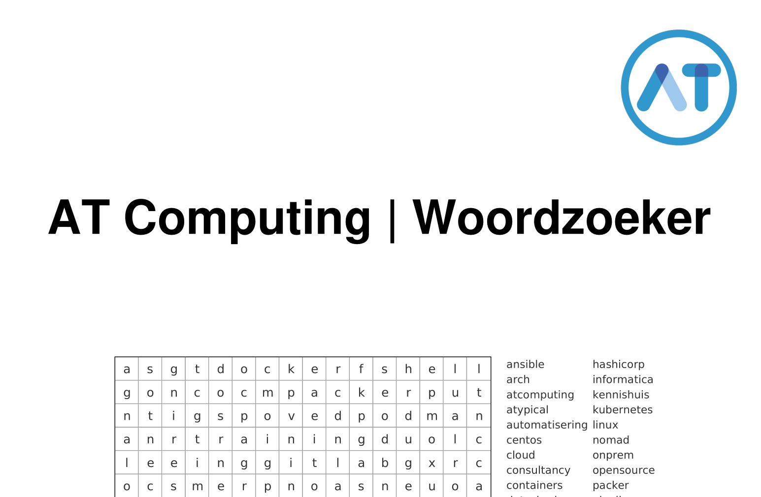 AT Computing | Woordzoeker